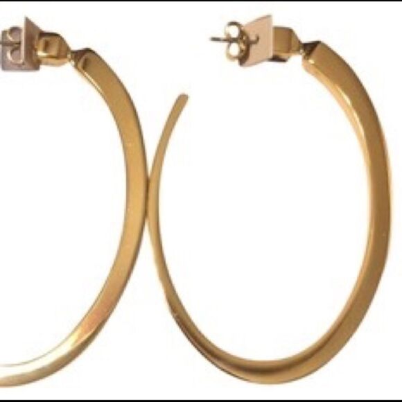 India Hicks Gold Leticia Hoop Earrings - New - Picture 3 of 4